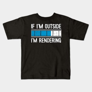 Funny I´m Rendering Filmmaker Movie Editor Gift Kids T-Shirt